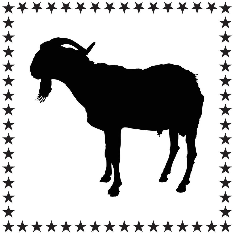 Goat Silhouette illustration, Goat Silhouette, Goat Silhouette art on white background vector