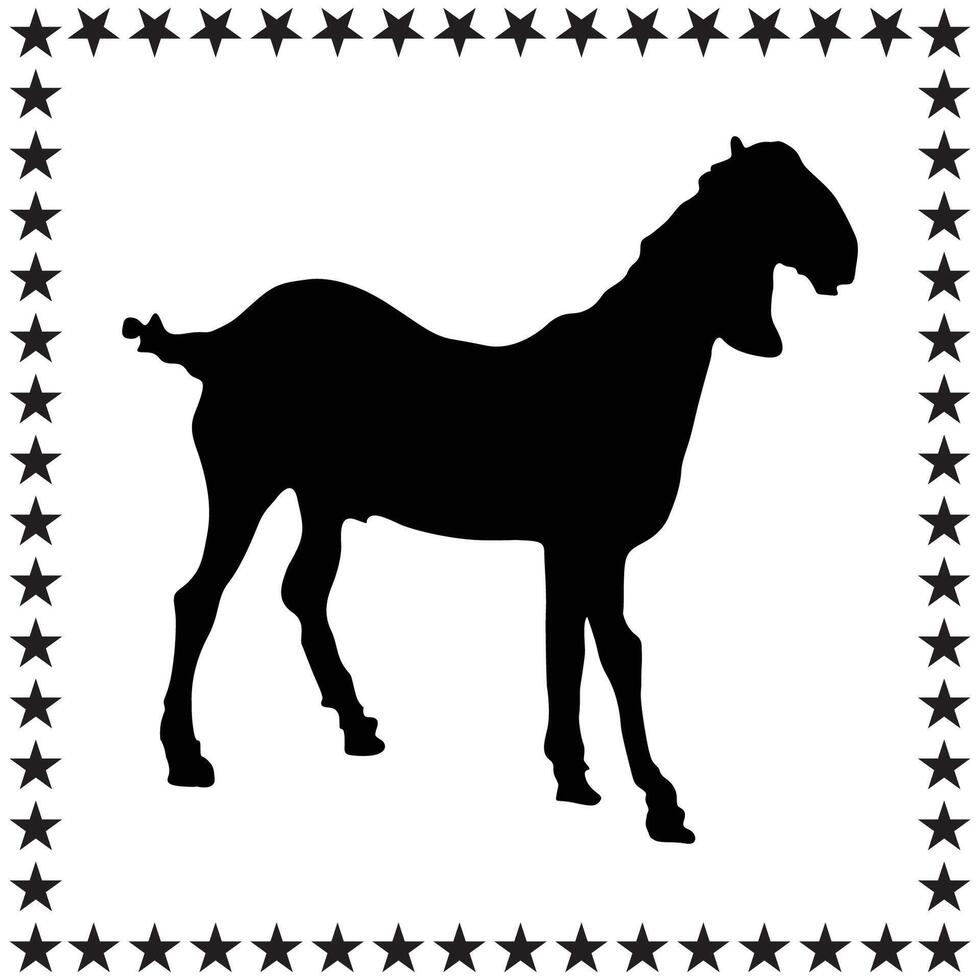 Goat Silhouette illustration, Goat Silhouette, Goat Silhouette art on white background vector