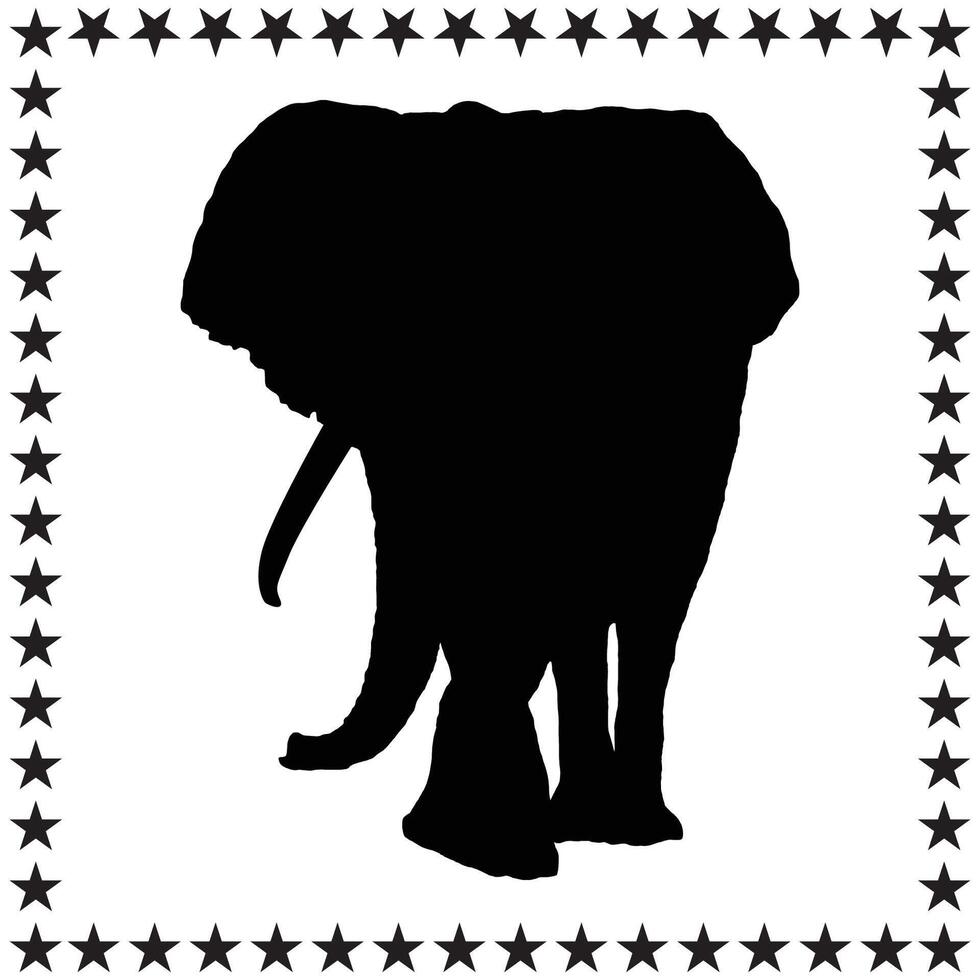 Elephant Silhouette illustration, Elephant Silhouette, Elephant Silhouette art on white background vector