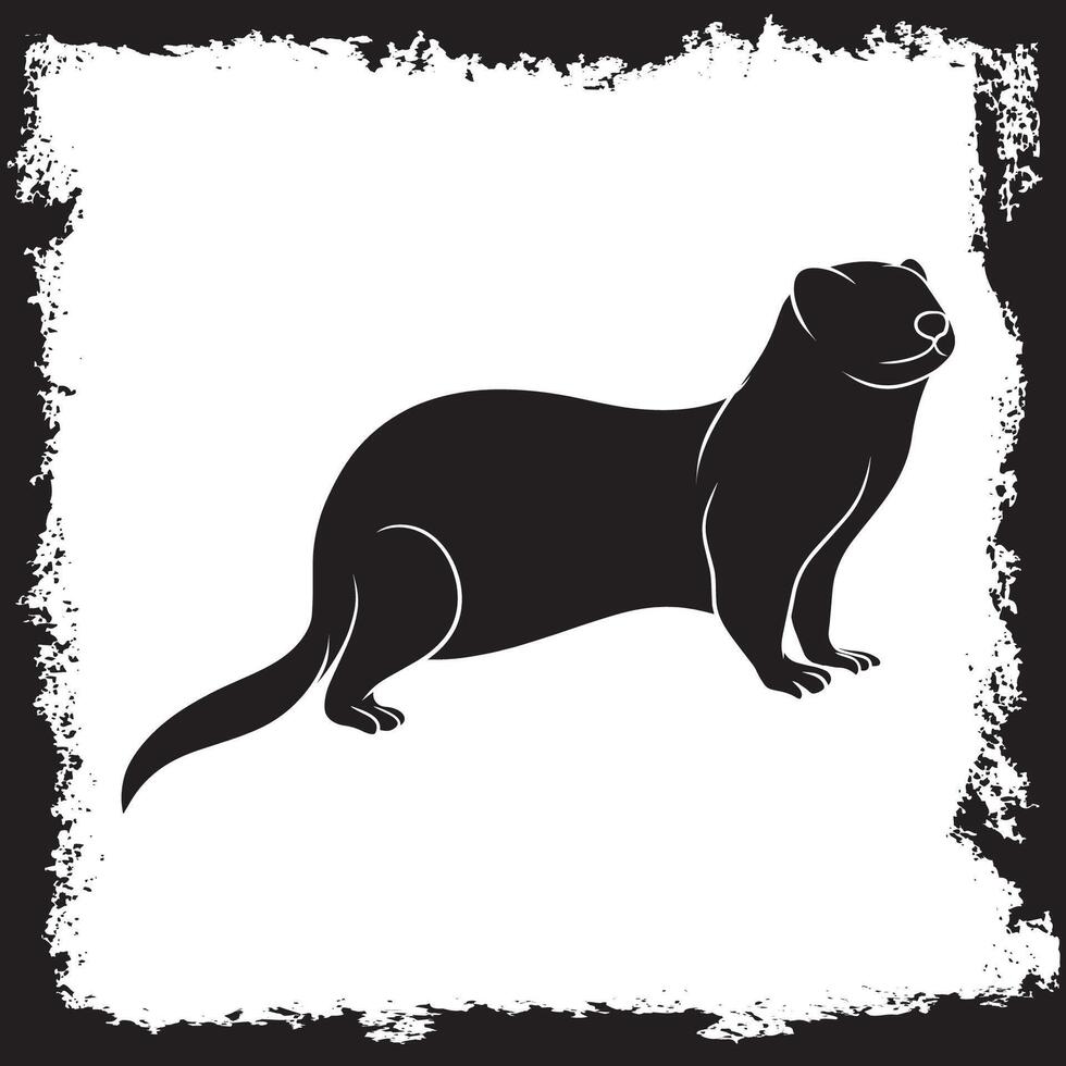 Ferrets Silhouette illustration, Ferrets Silhouette, Ferrets Silhouette art on white background vector