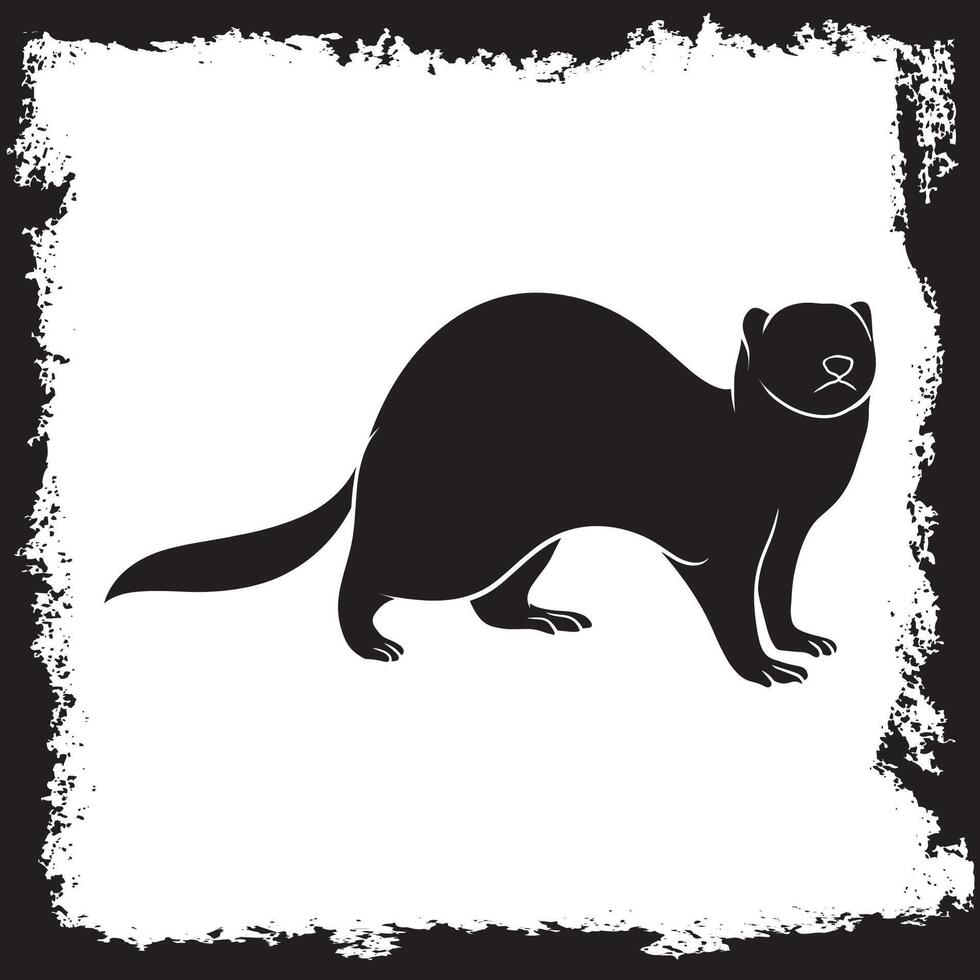 Ferrets Silhouette illustration, Ferrets Silhouette, Ferrets Silhouette art on white background vector