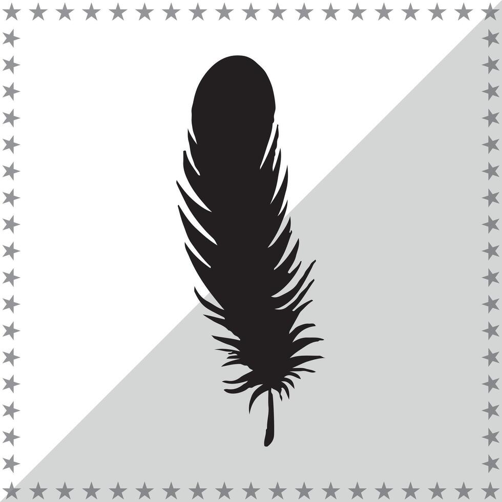 Feather Silhouette illustration, Feather Silhouette, Feather Silhouette art on white background vector