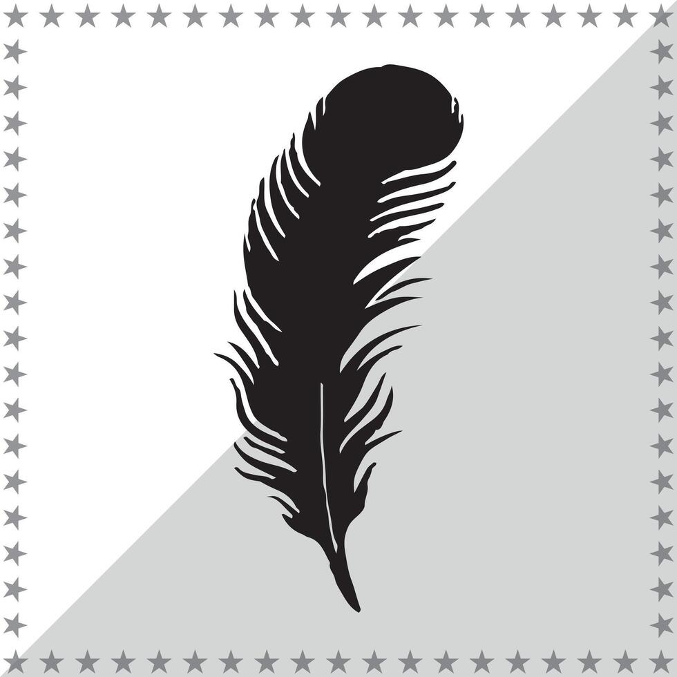 Feather Silhouette illustration, Feather Silhouette, Feather Silhouette art on white background vector