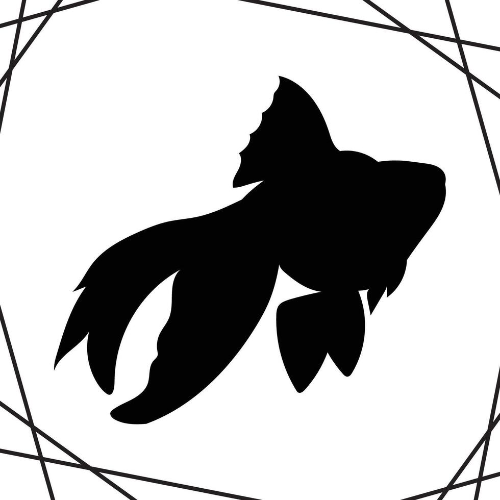 Fish Silhouette illustration, Fish Silhouette, Golden Fish Silhouette art on white background vector