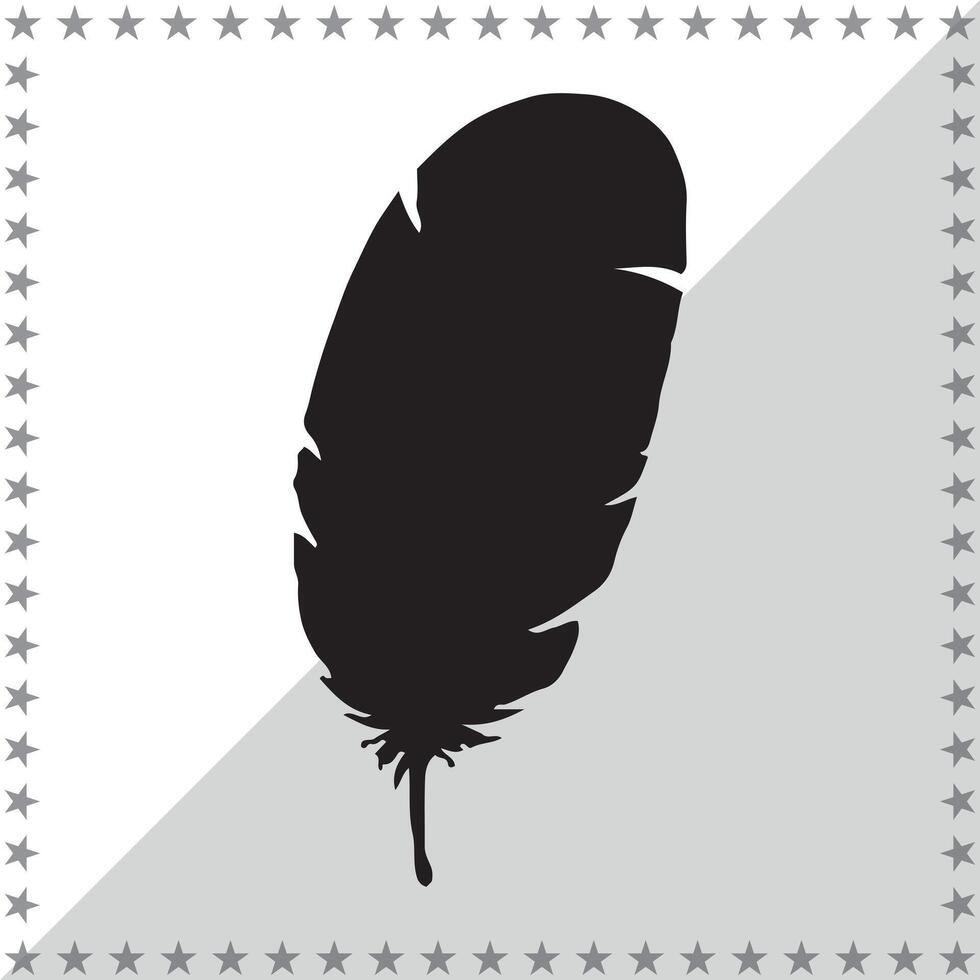 Feather Silhouette illustration, Feather Silhouette, Feather Silhouette art on white background vector