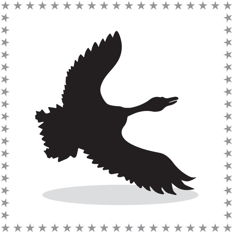 Goose Silhouette illustration, Goose Silhouette, Goose Silhouette art on white background vector