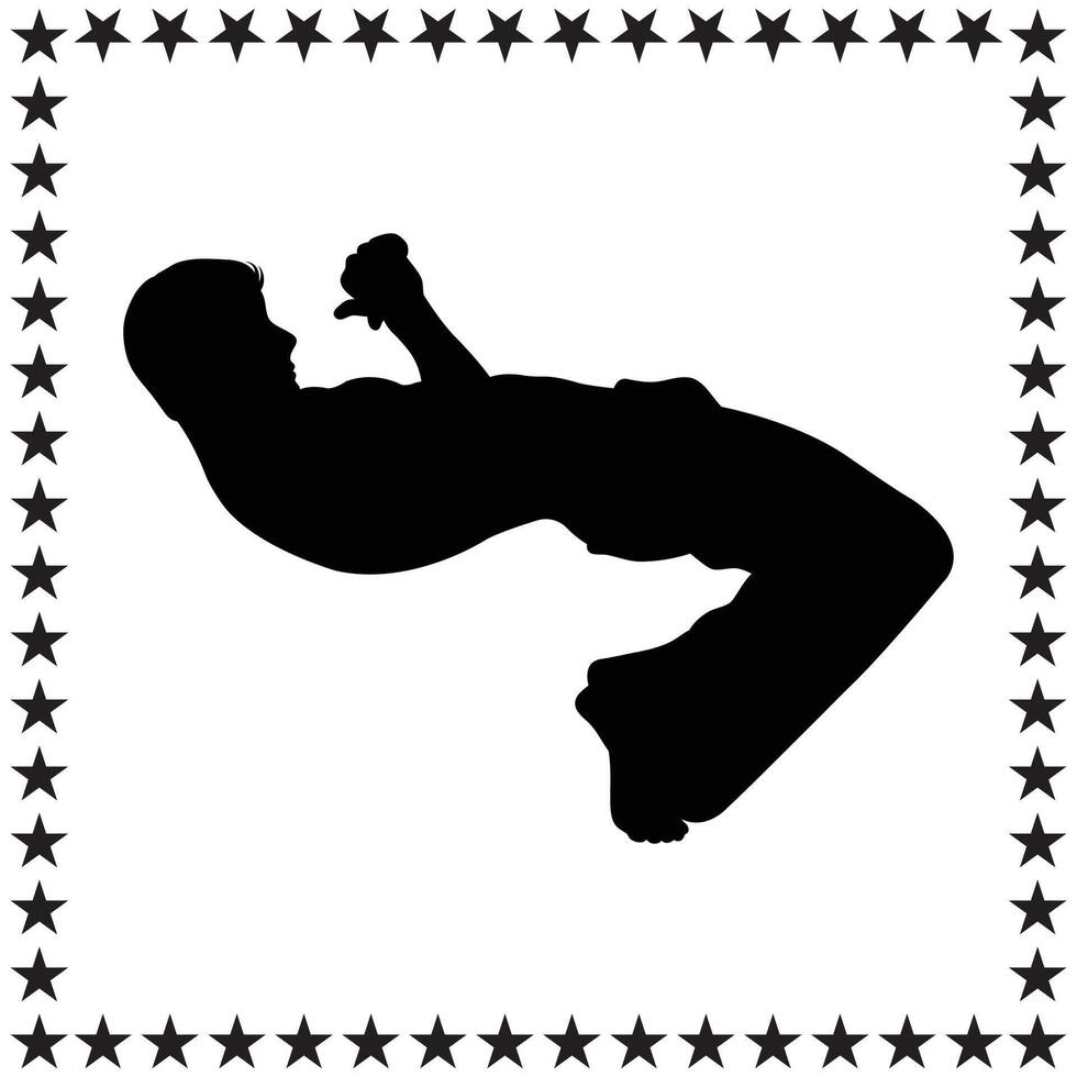 Karate Silhouette illustration, Karate Silhouette, Karate Silhouette art on white background vector