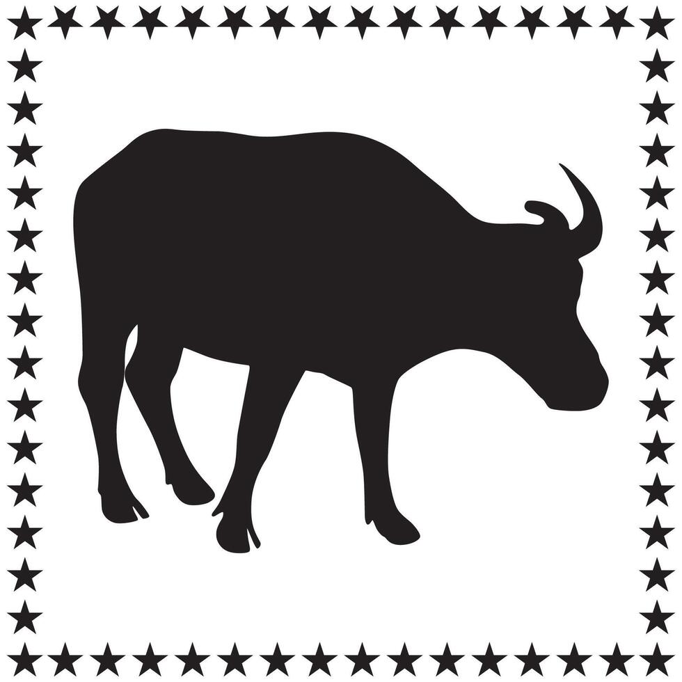 Cow Silhouette illustration, Cow Silhouette, Cow Silhouette art on white background vector