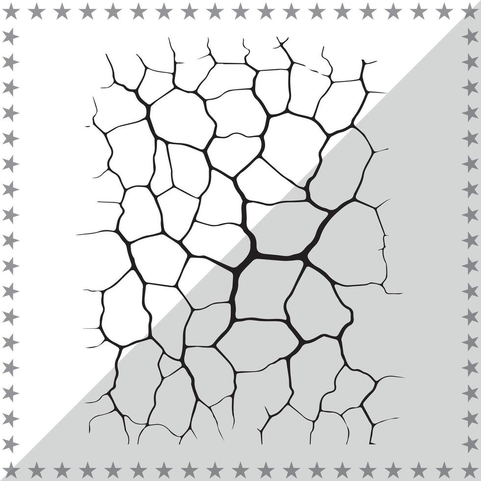 Cracked Silhouette illustration, Cracked Silhouette, Cracked Silhouette art on white background vector