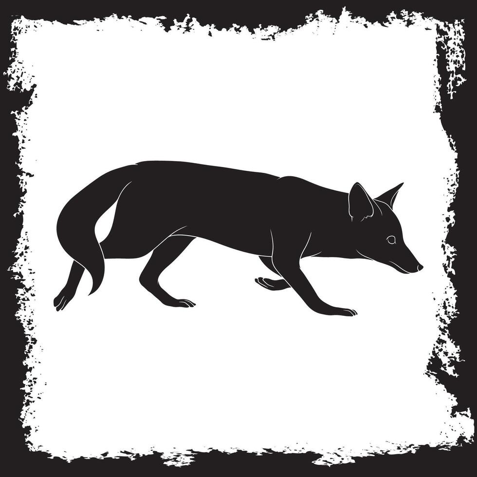 Fox Silhouette illustration, Fox Silhouette, Foxes Silhouette art on white background vector