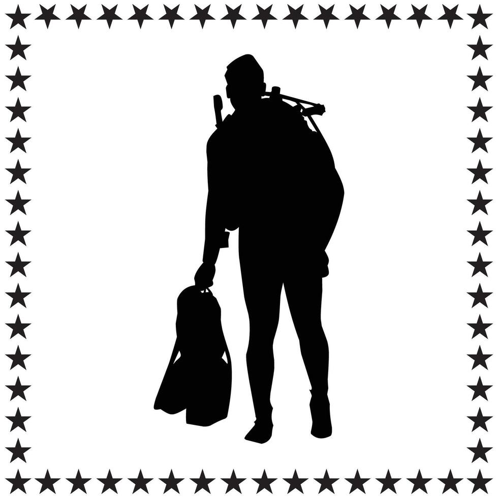 Diving Silhouette illustration, Diving Silhouette, Diving Silhouette art on white background vector