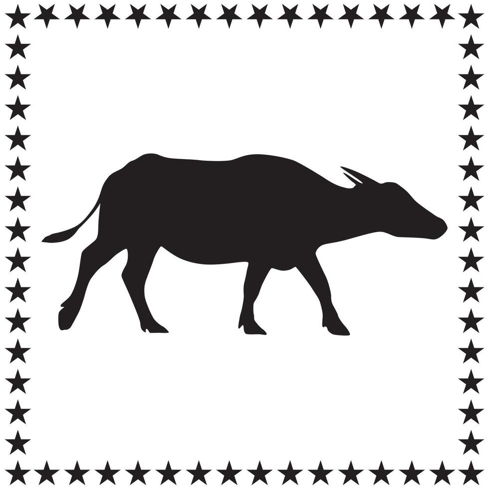 Cow Silhouette illustration, Cow Silhouette, Cow Silhouette art on white background vector
