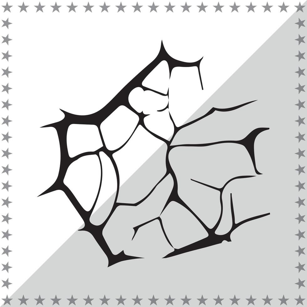 Cracked Silhouette illustration, Cracked Silhouette, Cracked Silhouette art on white background vector