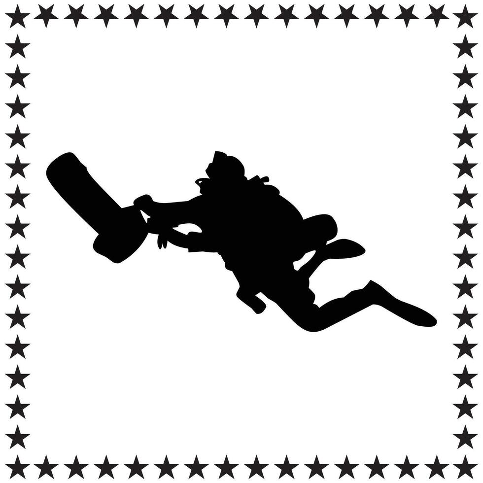 Diving Silhouette illustration, Diving Silhouette, Diving Silhouette art on white background vector