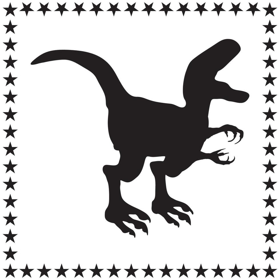 Dinosaur Silhouette illustration, Dinosaur Silhouette, Dinosaur Silhouette art on white background vector