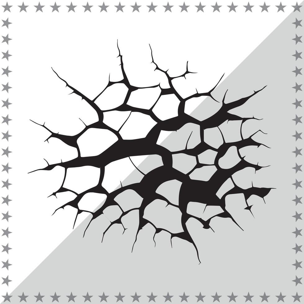 Cracked Silhouette illustration, Cracked Silhouette, Cracked Silhouette art on white background vector