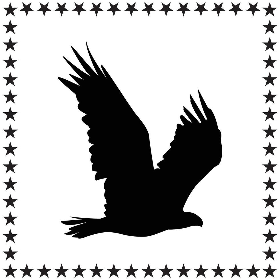 Eagle Silhouette illustration, Eagle Silhouette, Eagle Silhouette art on white background vector