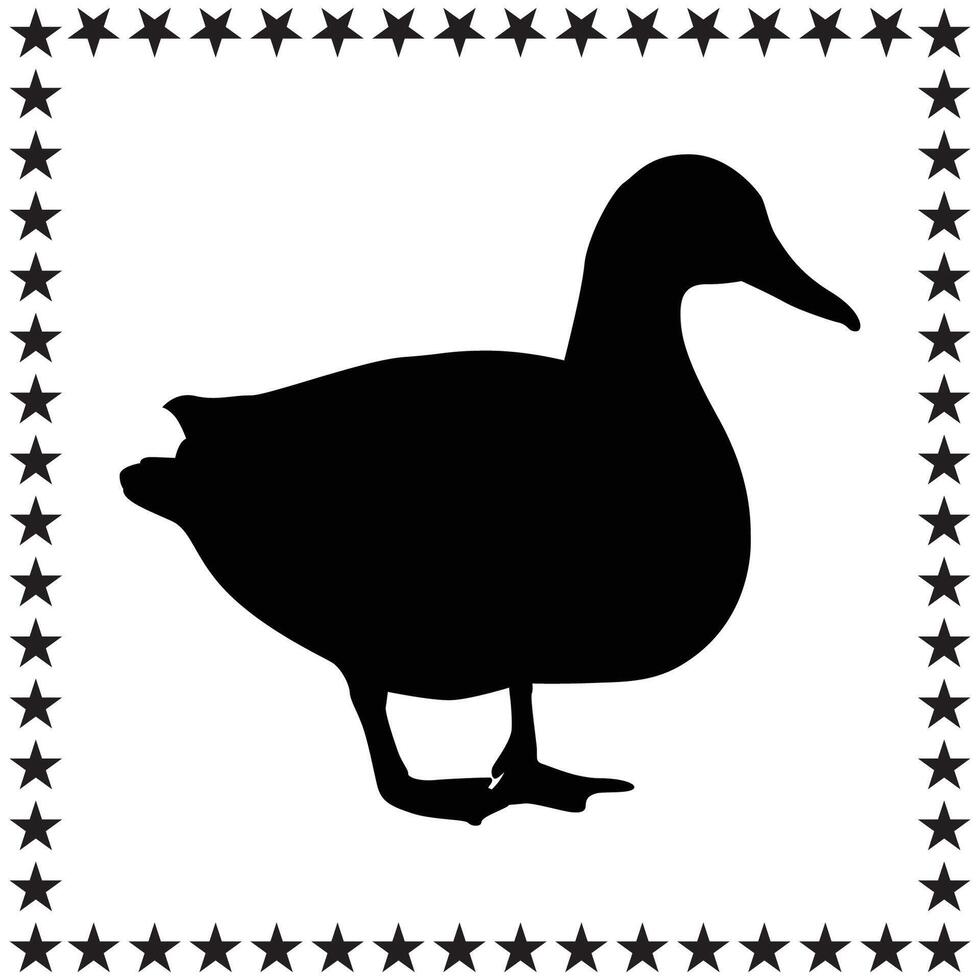 Duck Silhouette illustration, Duck Silhouette, Duck Silhouette art on white background vector