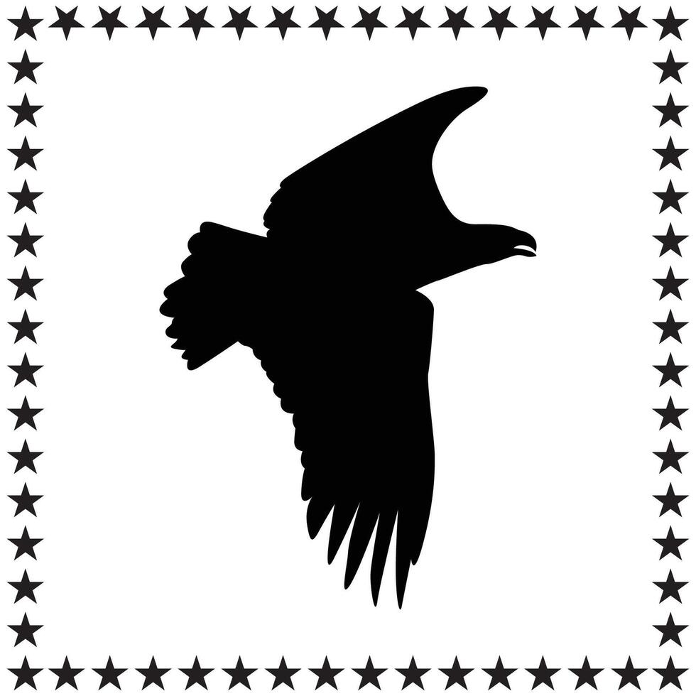 Eagle Silhouette illustration, Eagle Silhouette, Eagle Silhouette art on white background vector