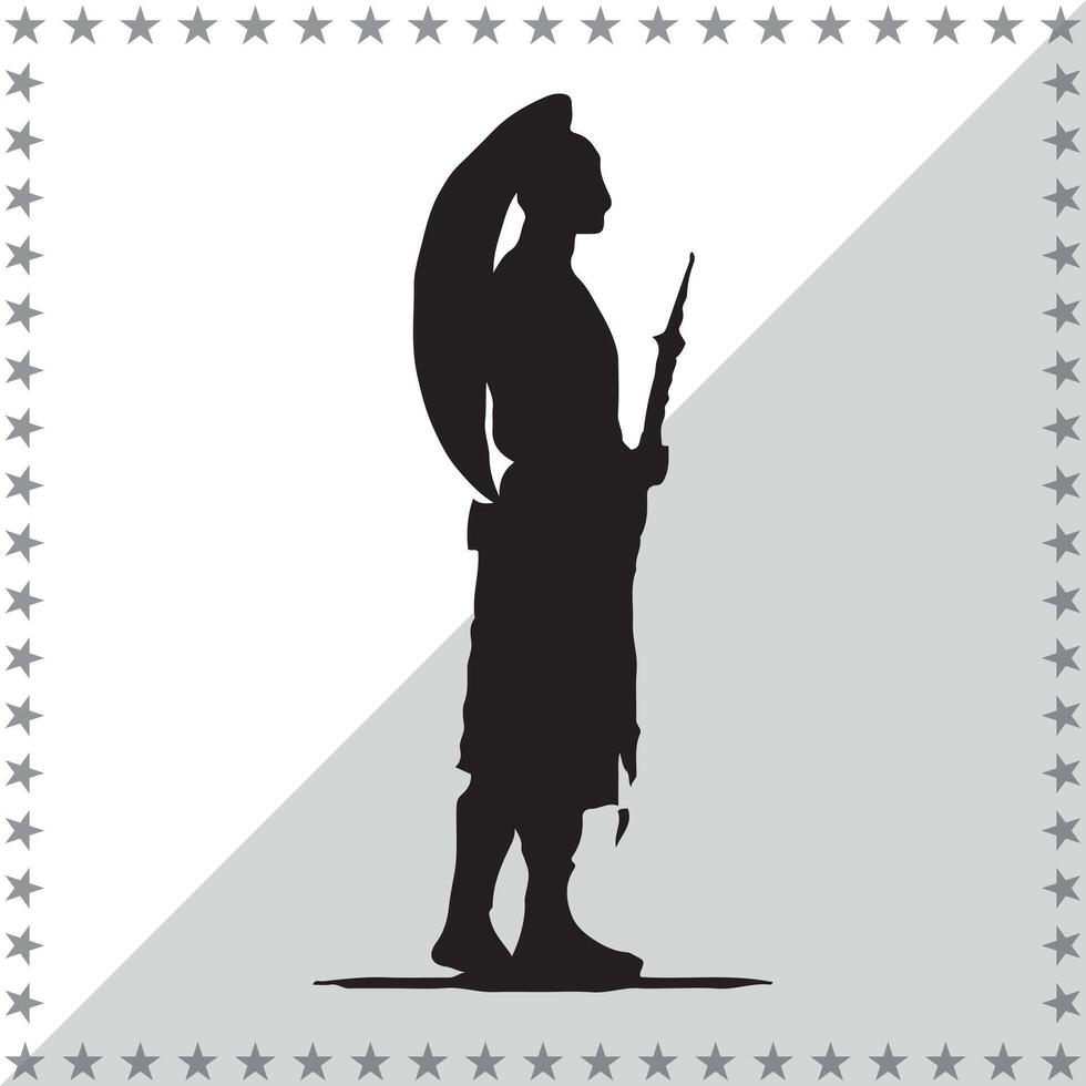 Greek Soldier Silhouette illustration, Greek Soldier Silhouette, Greek Soldier Silhouette art on white background vector