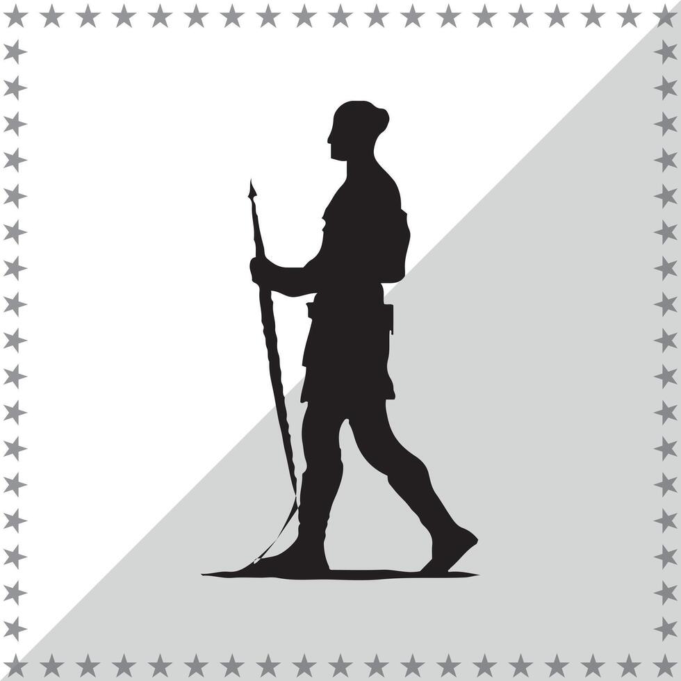 Greek Soldier Silhouette illustration, Greek Soldier Silhouette, Greek Soldier Silhouette art on white background vector