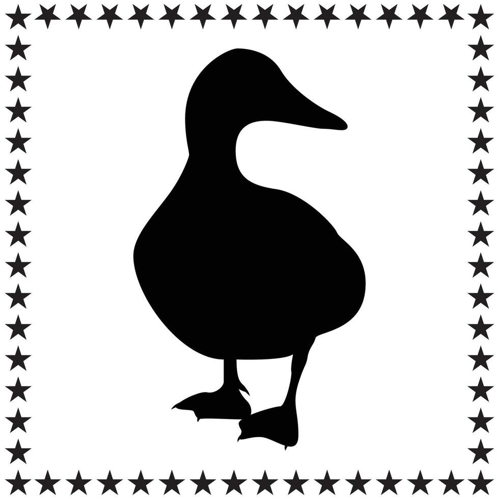 Duck Silhouette illustration, Duck Silhouette, Duck Silhouette art on white background vector