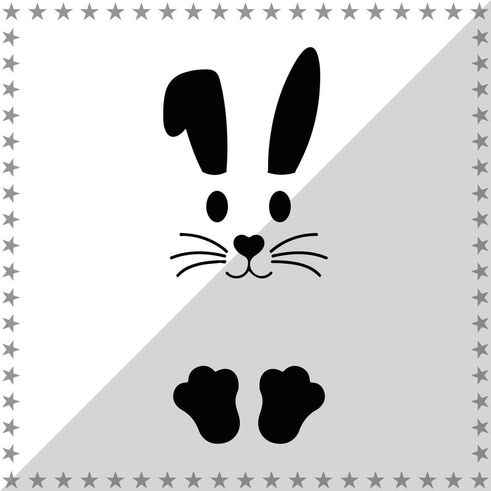 Easter Bunny Silhouette illustration, Easter Bunny Silhouette, Easter Bunny Silhouette art on white background vector