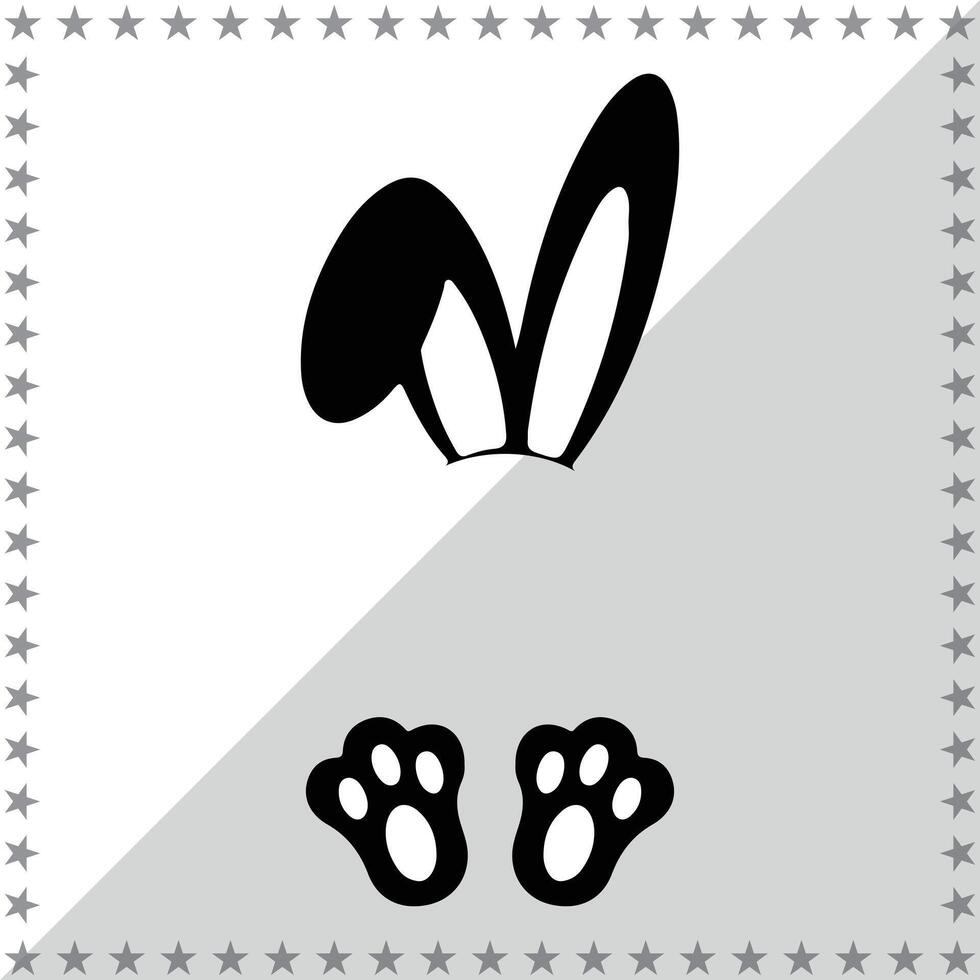 Easter Bunny Silhouette illustration, Easter Bunny Silhouette, Easter Bunny Silhouette art on white background vector