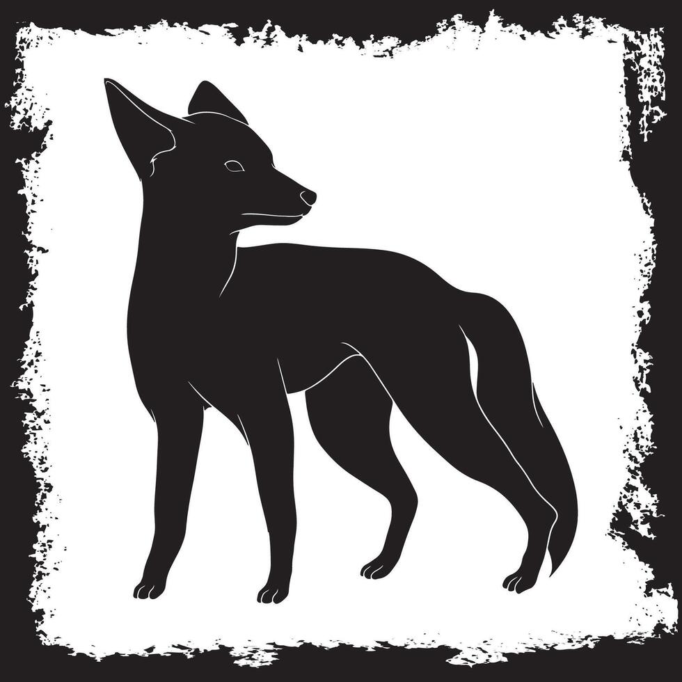 Fox Silhouette illustration, Fox Silhouette, Foxes Silhouette art on white background vector