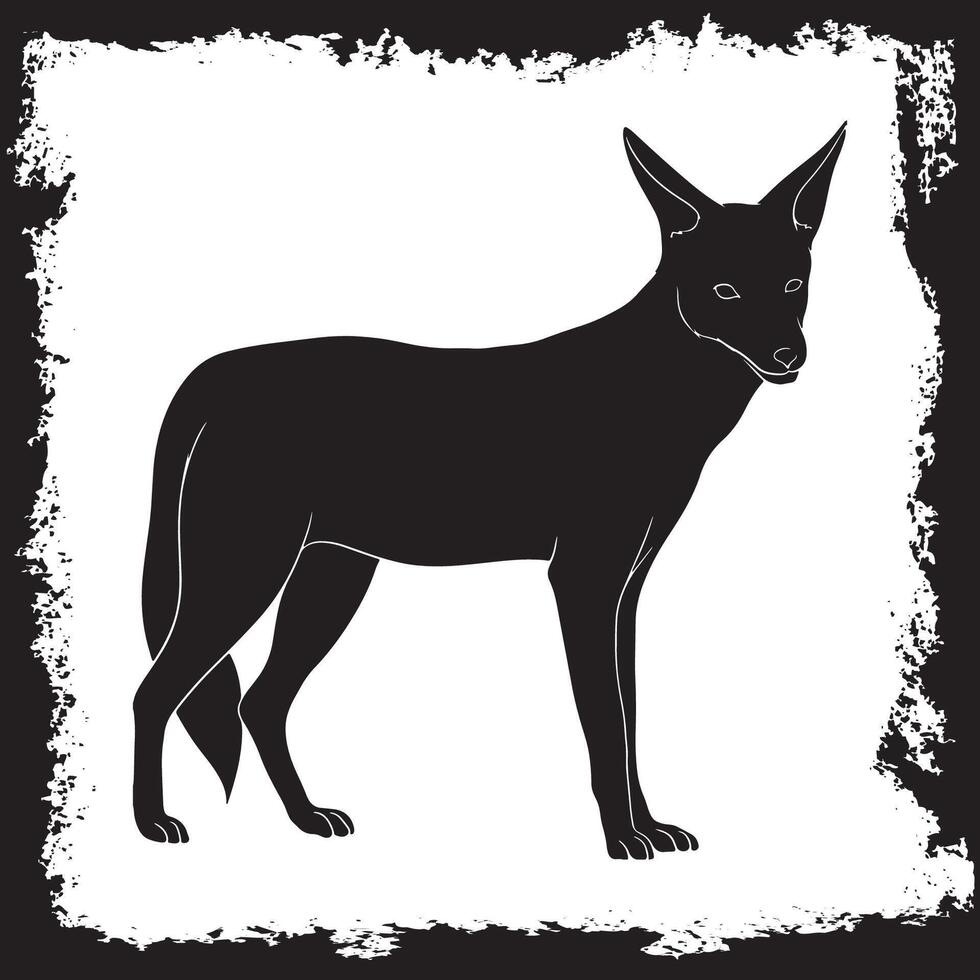 Fox Silhouette illustration, Fox Silhouette, Foxes Silhouette art on white background vector