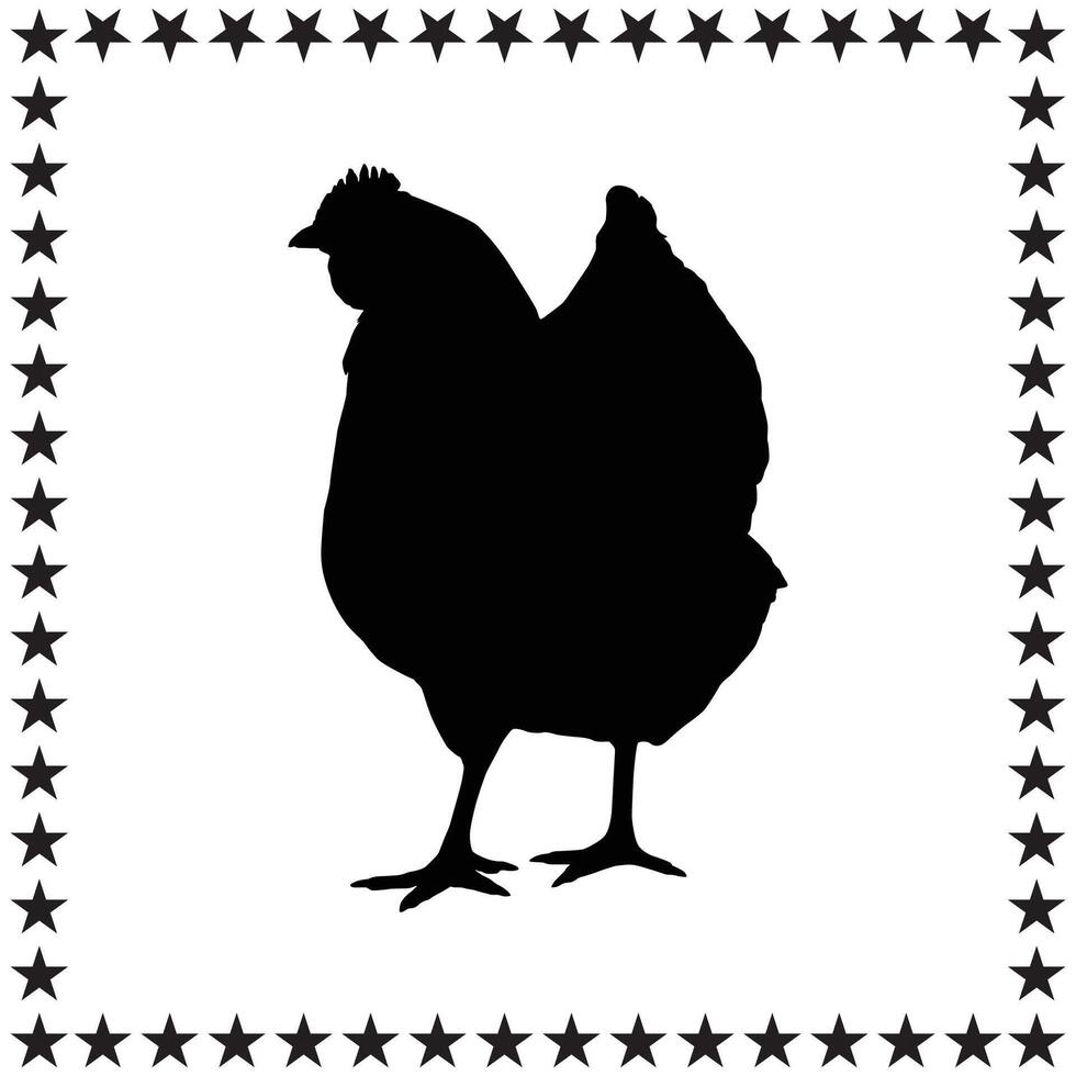 Chicken Silhouette illustration, Chicken Silhouette, Chicken Silhouette art on white background vector