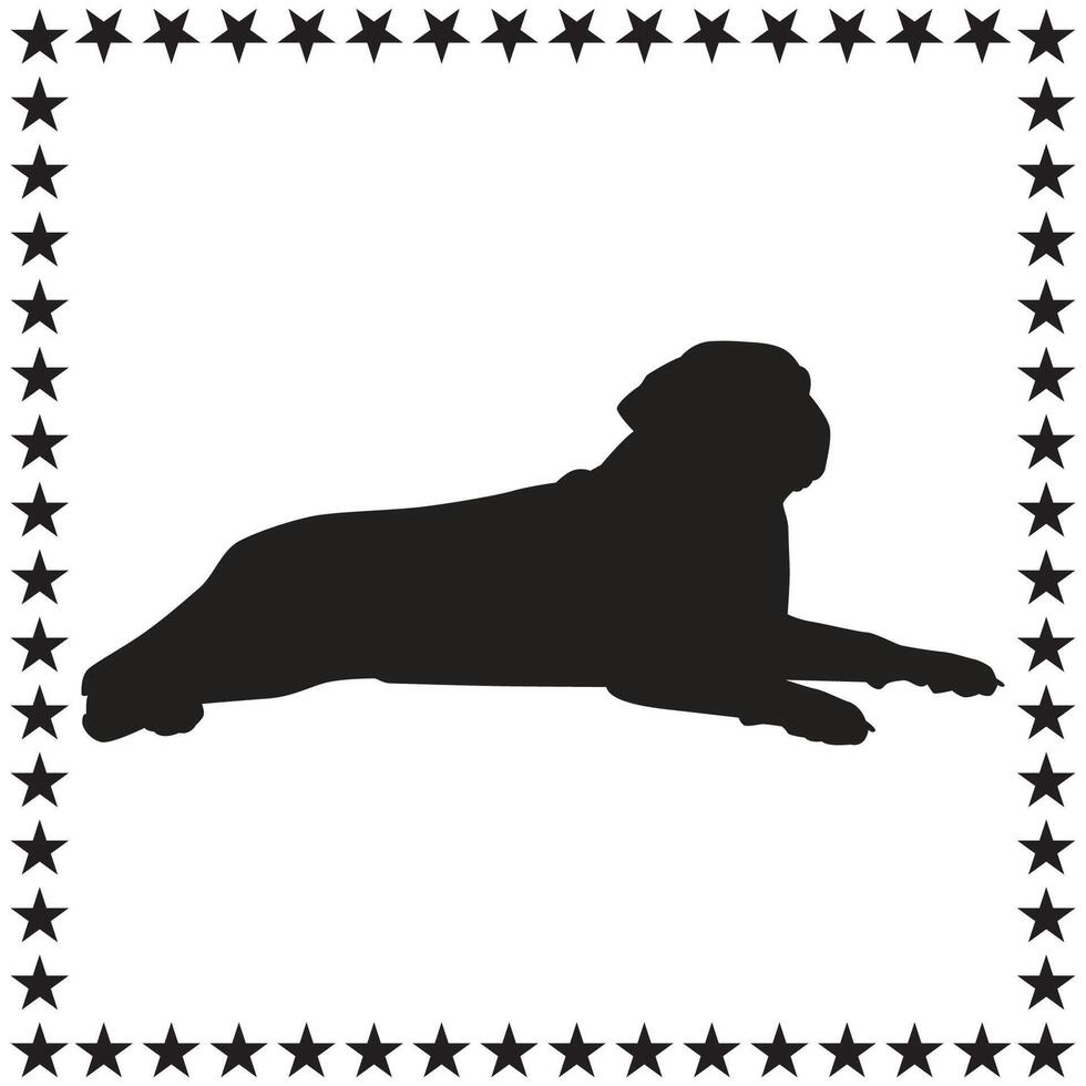 Bull Dog Silhouette illustration, Bull Dog Silhouette, Bull Dog Silhouette art on white background vector