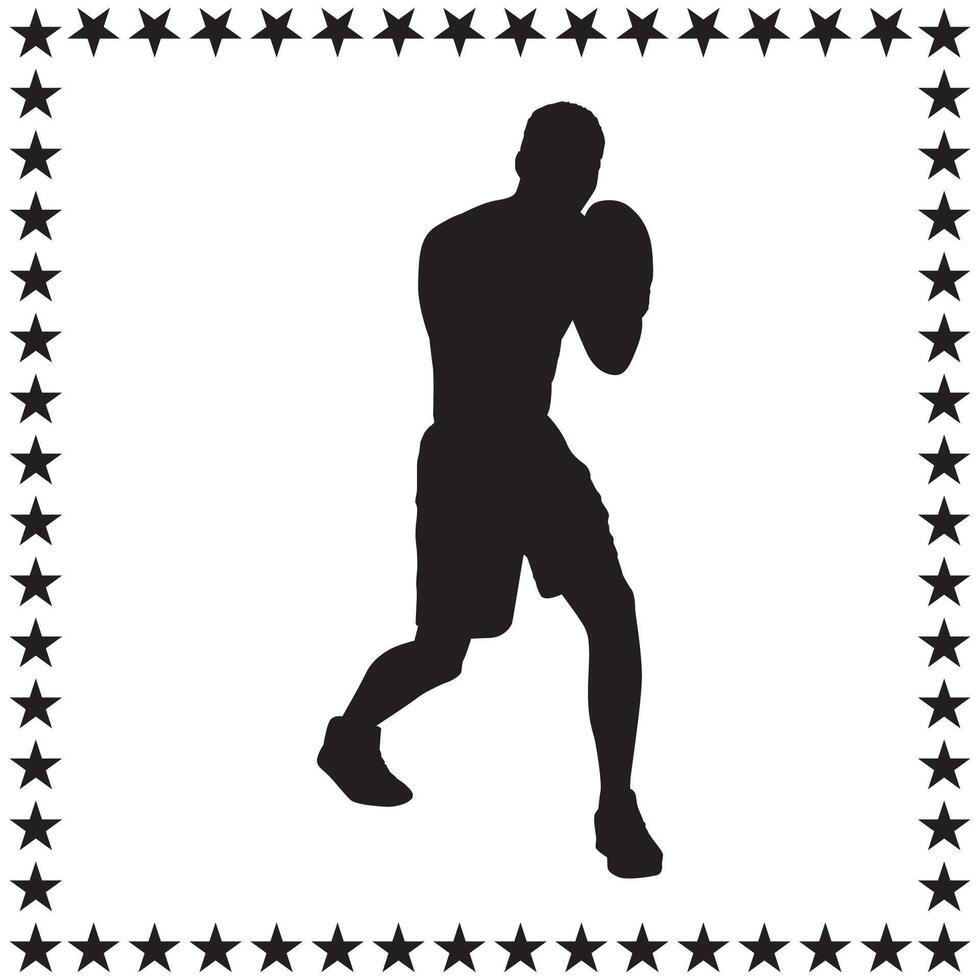 Boxer Silhouette illustration, Boxer Silhouette, boxing Silhouette art on white background vector