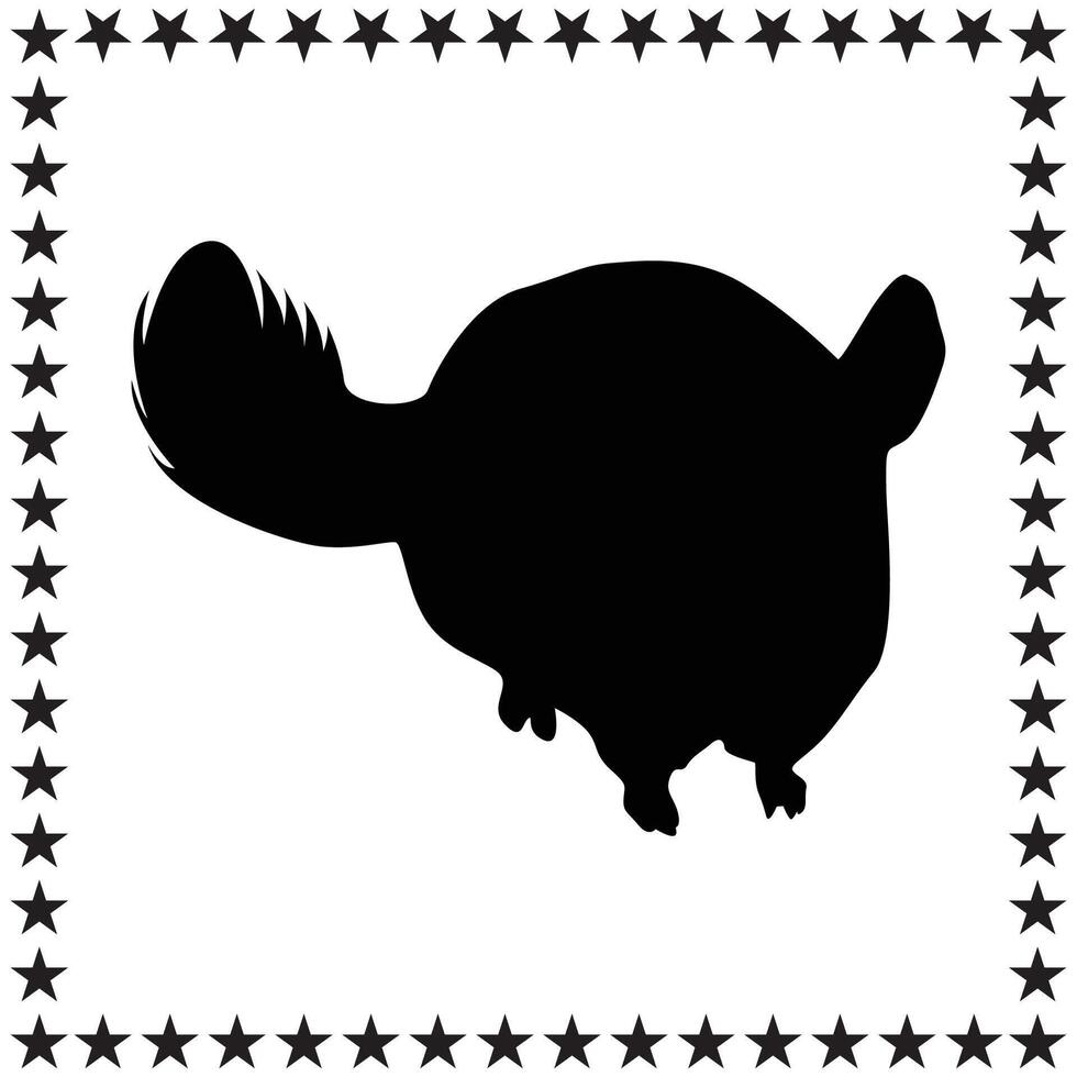 Chinchilla Silhouette illustration, Chinchilla Silhouette, Chinchilla Silhouette art on white background vector