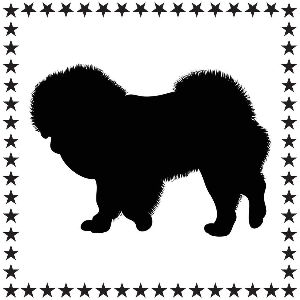 Dog Chow Chow Silhouette Chiweenie dog Silhouette art on white background Chiweenie dog Silhouette illustration, vector