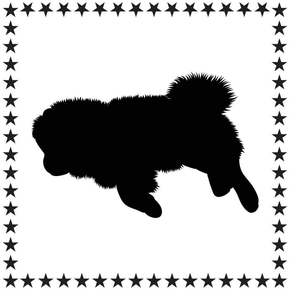 Dog Chow Chow Silhouette Chiweenie dog Silhouette art on white background Chiweenie dog Silhouette illustration, vector