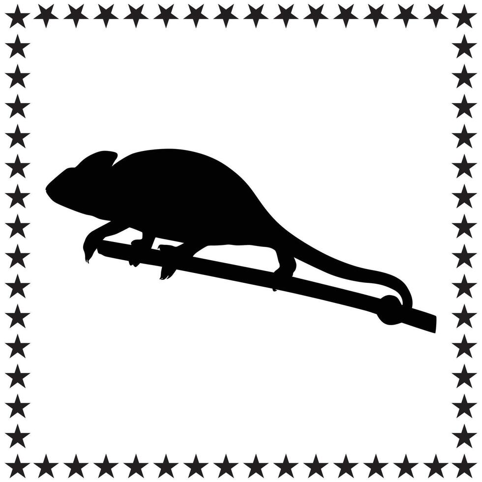 Chameleon Silhouette illustration, Chameleon Silhouette, Chameleon Silhouette art on white background vector