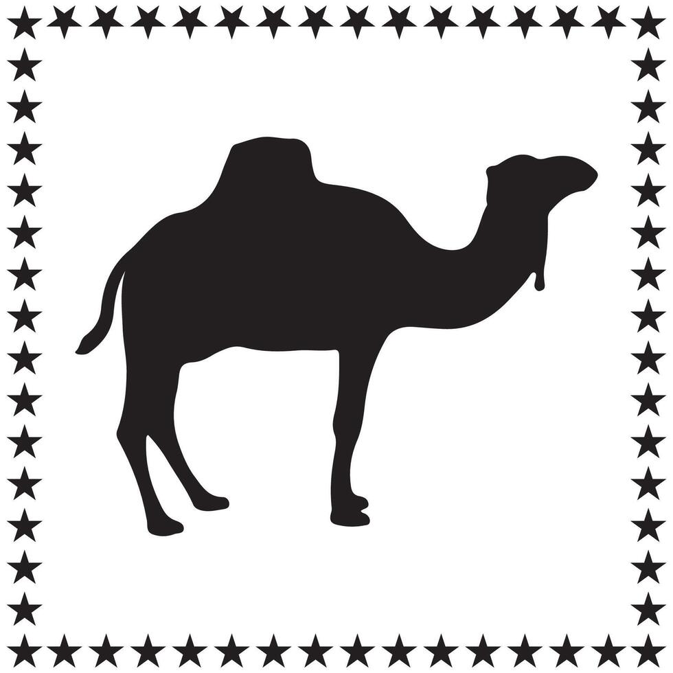 Camel Silhouette illustration, Camel Silhouette, Camel Silhouette art on white background vector