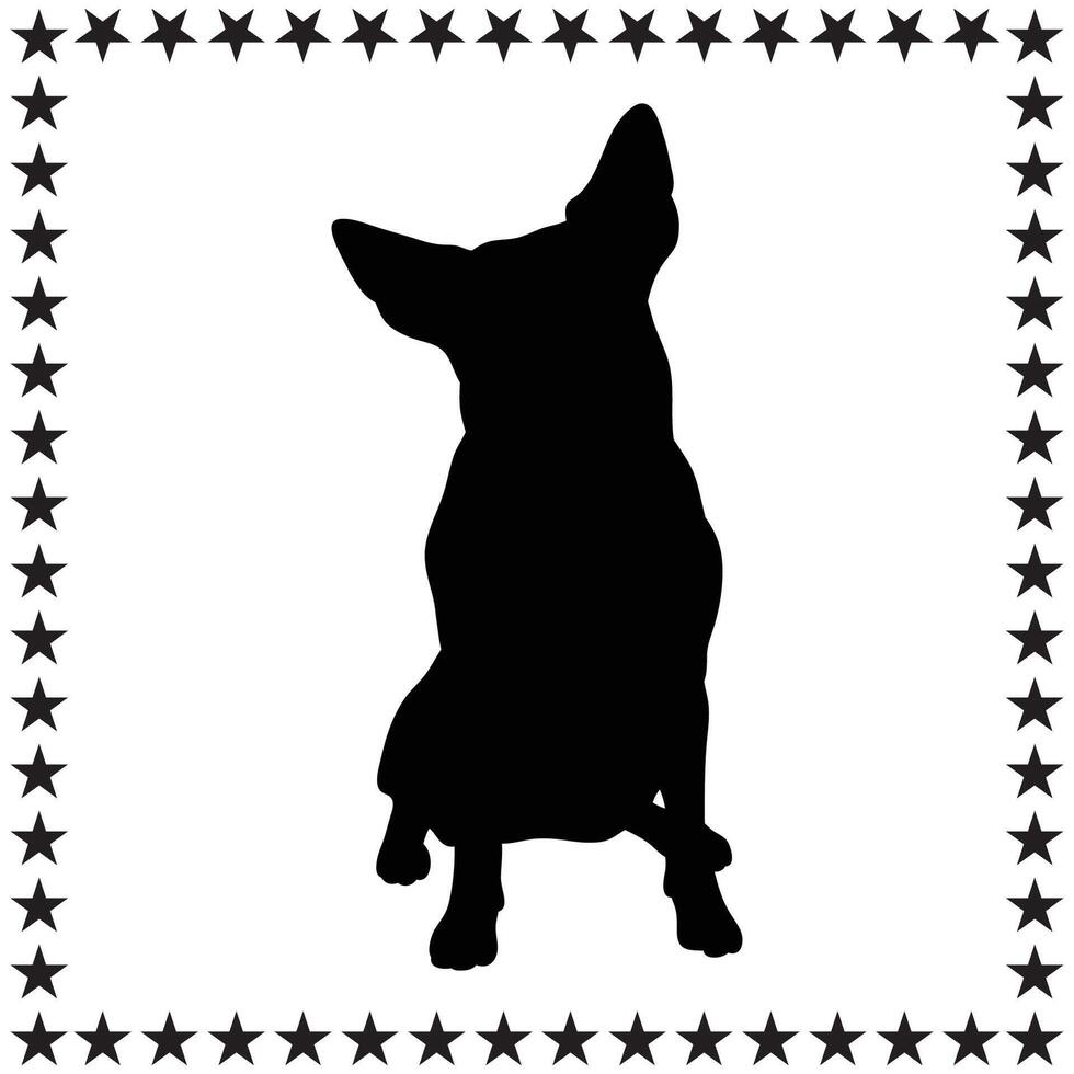 Cattle dog Silhouette illustration, Cattle dog Silhouette, Cattle dog Silhouette art on white background vector