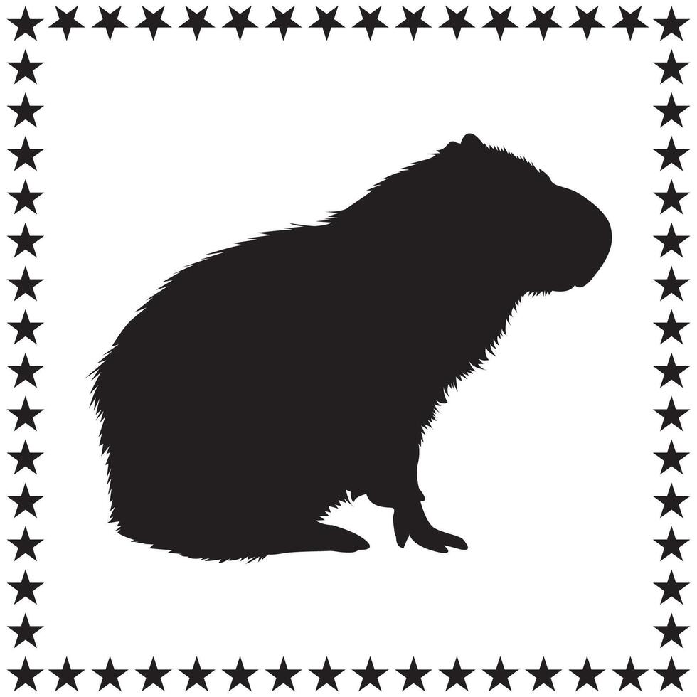 Capybara Silhouette illustration, Capybara Silhouette, Capybara Silhouette art on white background vector