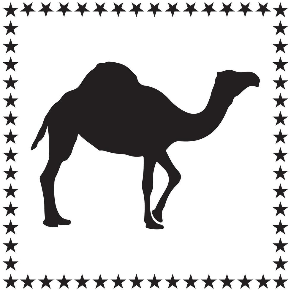 Camel Silhouette illustration, Camel Silhouette, Camel Silhouette art on white background vector