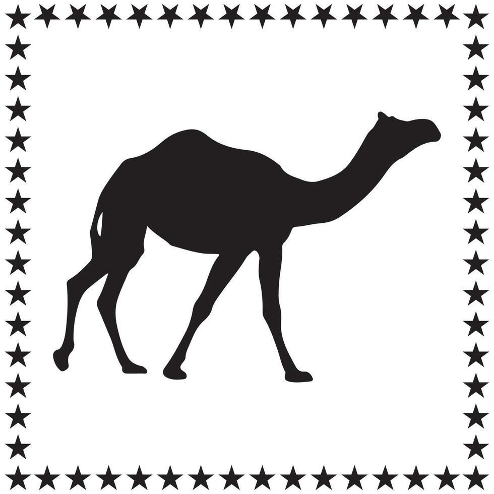 Camel Silhouette illustration, Camel Silhouette, Camel Silhouette art on white background vector