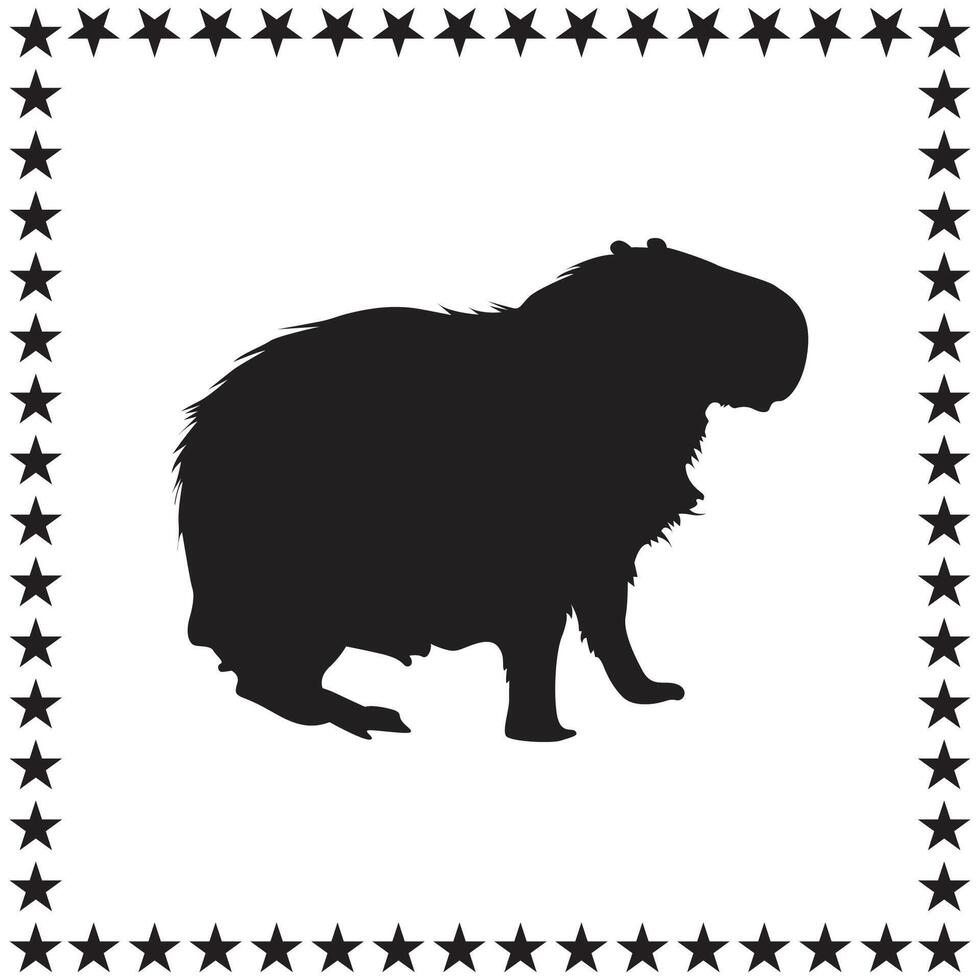 Capybara Silhouette illustration, Capybara Silhouette, Capybara Silhouette art on white background vector