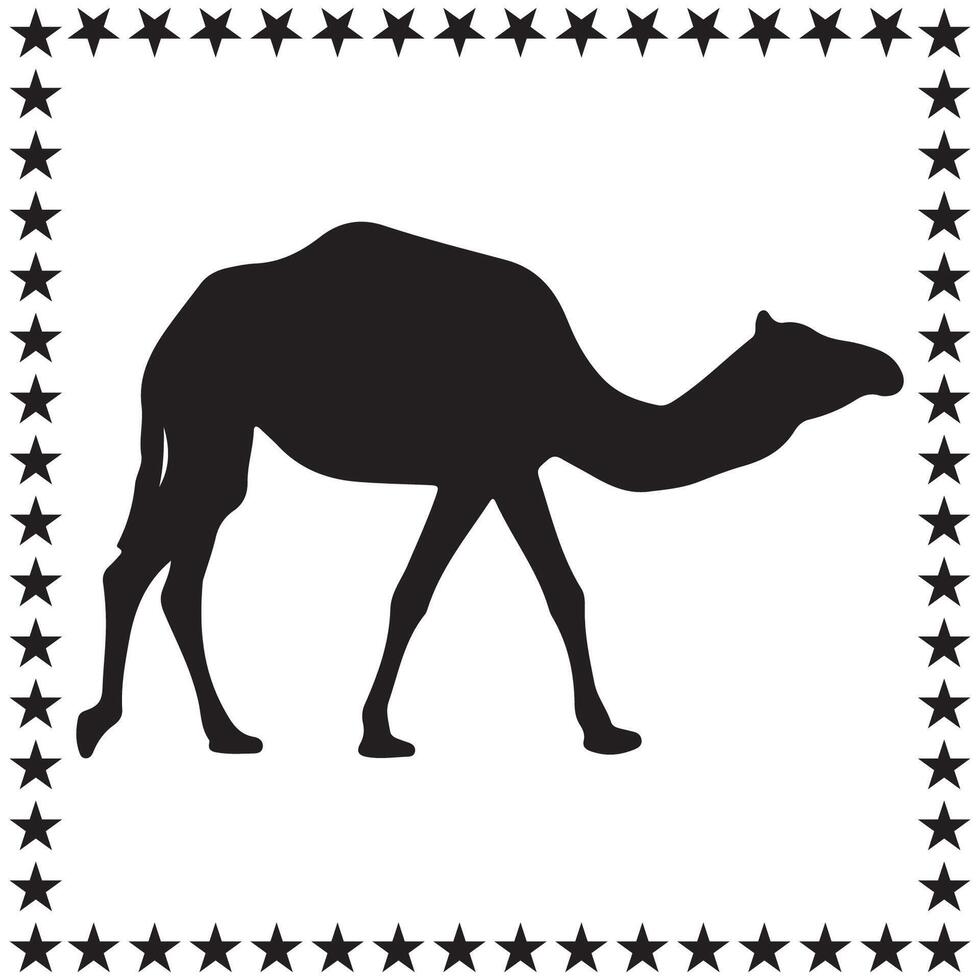 Camel Silhouette illustration, Camel Silhouette, Camel Silhouette art on white background vector