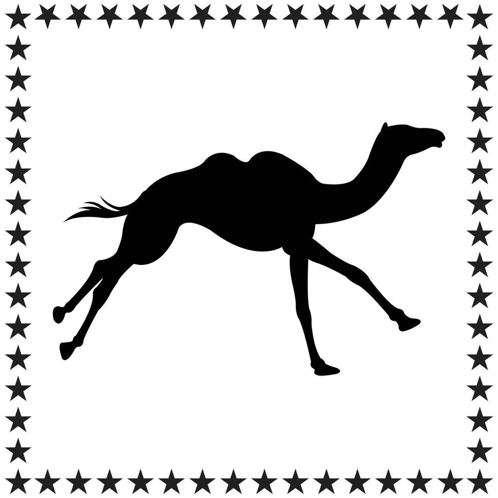 Camel Silhouette illustration, Camel Silhouette, Camel Silhouette art on white background vector