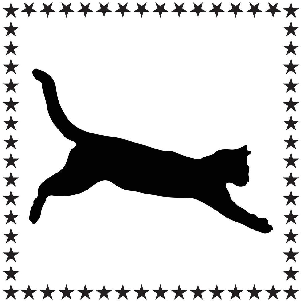 Cat Silhouette illustration, Cat Silhouette, Burmese cat Silhouette art on white background vector