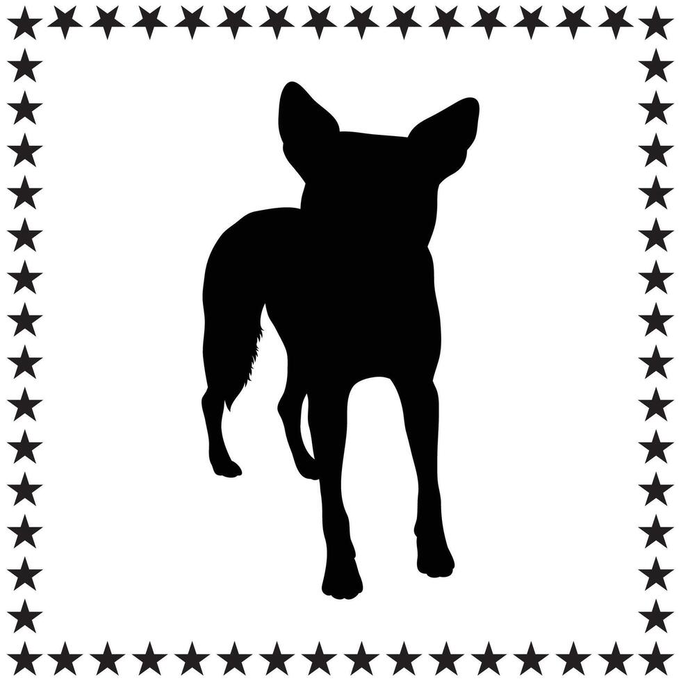 Cattle dog Silhouette illustration, Cattle dog Silhouette, Cattle dog Silhouette art on white background vector