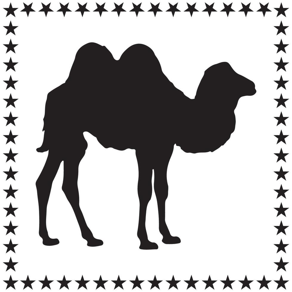 Camel Silhouette illustration, Camel Silhouette, Camel Silhouette art on white background vector