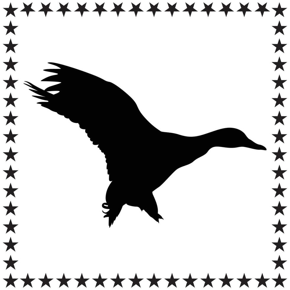 Duck Silhouette illustration, Duck Silhouette, Duck Silhouette art on white background vector
