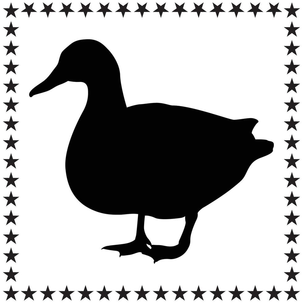 Duck Silhouette illustration, Duck Silhouette, Duck Silhouette art on white background vector